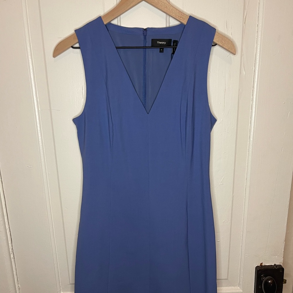 Theory Blue V Neck Dress